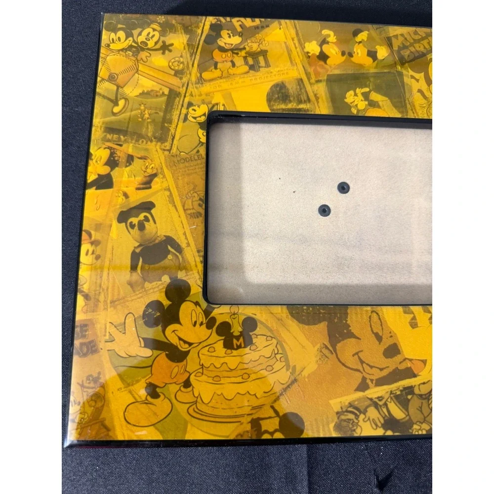 Disney Mickey Mouse Photo Frame 4x6 Yellow Vintage Comic Collage NOS‎